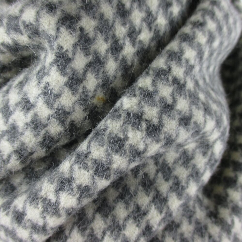 Glen Heath Houndstooth Scarf Camel Hair Gray White Scarf Unisex 52" x 11" - Picture 4 of 6